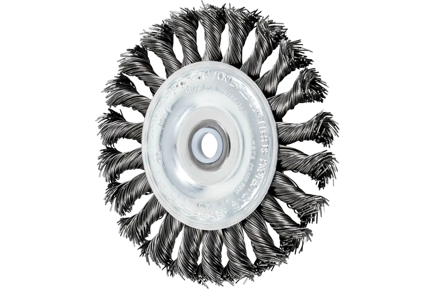 Picture of Pferd Full Cable Knot Wheel Brush 4" Dia. .020 Carbon Steel 1/2-3/8" Arbor